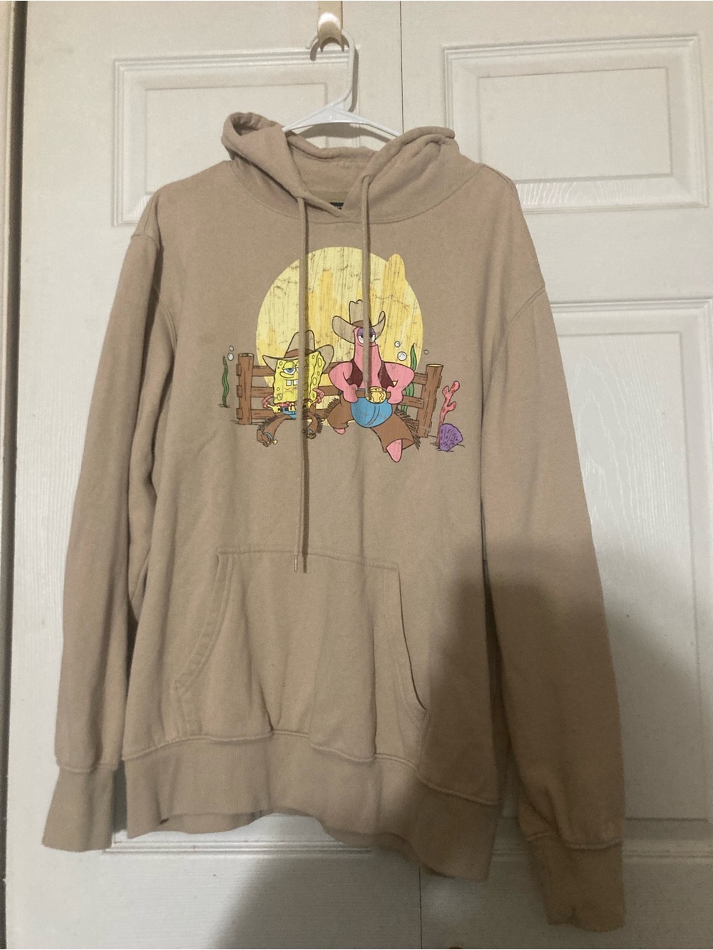 Men’s SpongeBob Graphic Hoodie with Western Print L